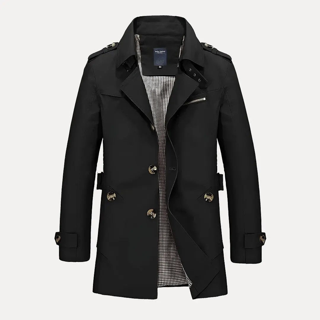 Noah flip collar trench coat relaxed fit lightweight modern essential for spring and autumn