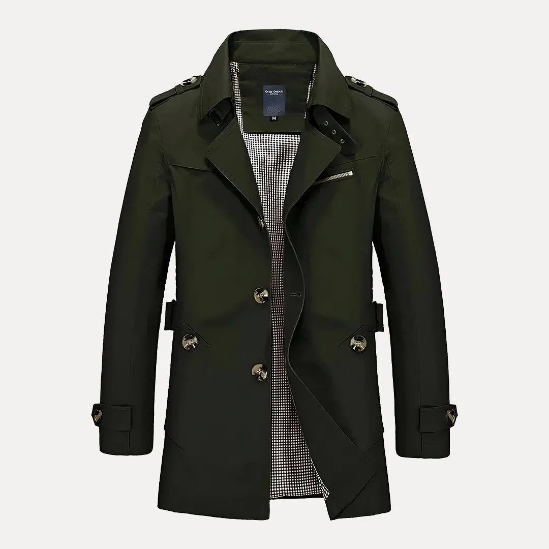 Noah flip collar trench coat relaxed fit lightweight modern essential for spring