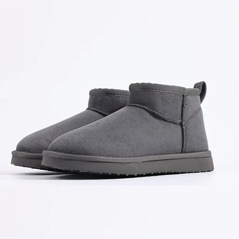 Women's cozy ankle boots with non-slip sole, soft cotton lining, winter-ready style in neutral tone