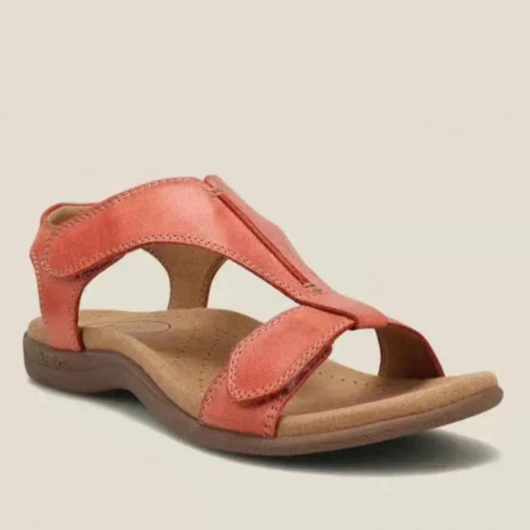 Women's beige comfort comfort support sandals with ergonomic footbed and casual contemporary style