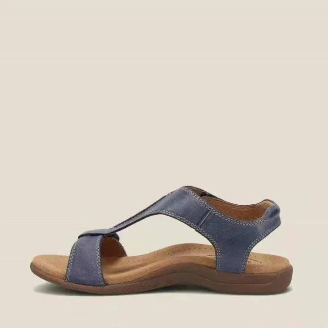 Women's beige comfort comfort support sandals with ergonomic footbed and casual contemporary style