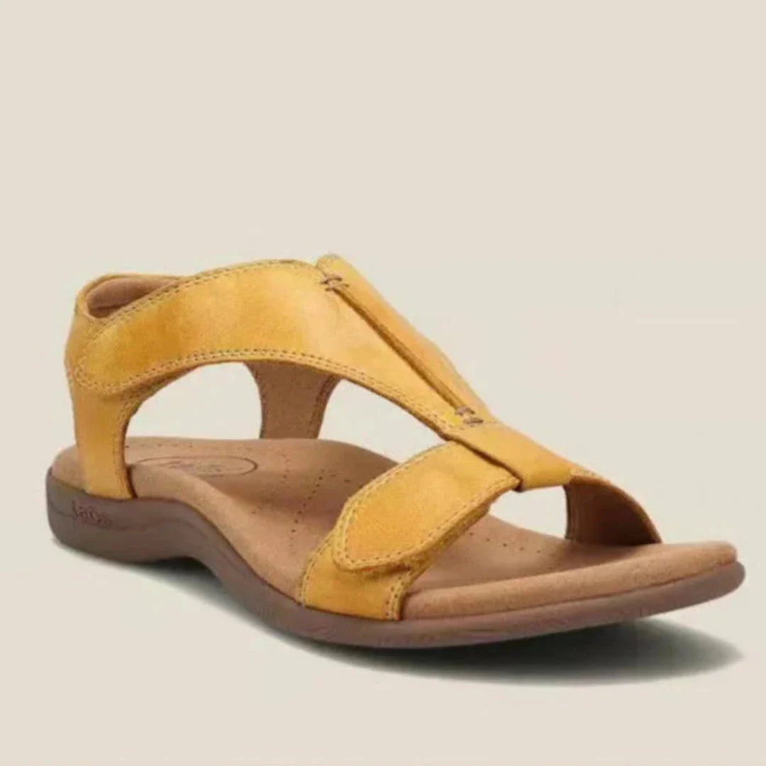 Women's beige comfort comfort support sandals with ergonomic footbed and casual contemporary style