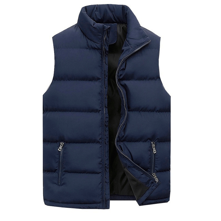 Men's navy quilted vest regular fit lightweight water-resistant full-zip outdoor layering piece
