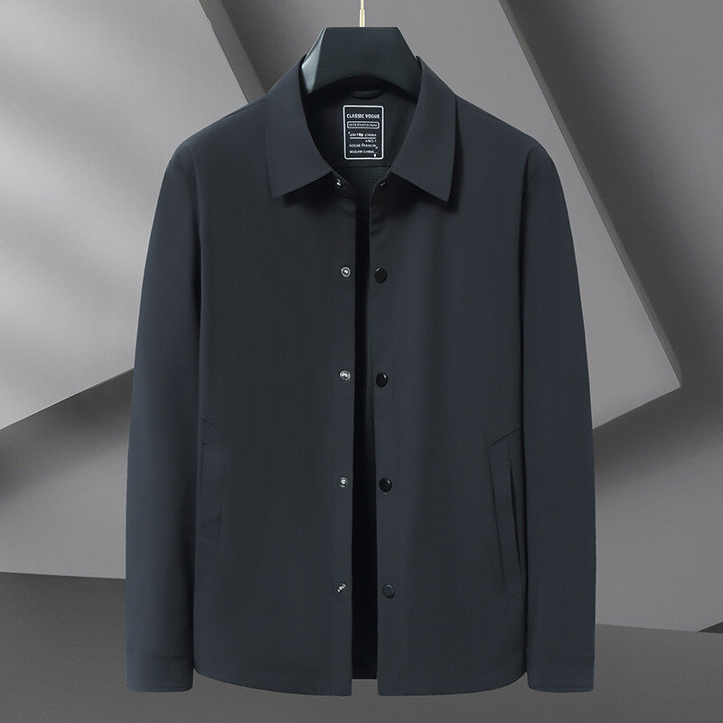 Luciano lightweight shell jacket in classic collared design with water-repellent polyester-nylon construction