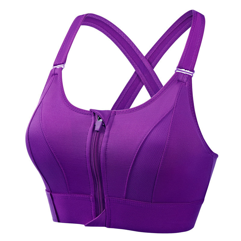 Black zip-front comfort bra with wide straps and front zipper closure for all-day support