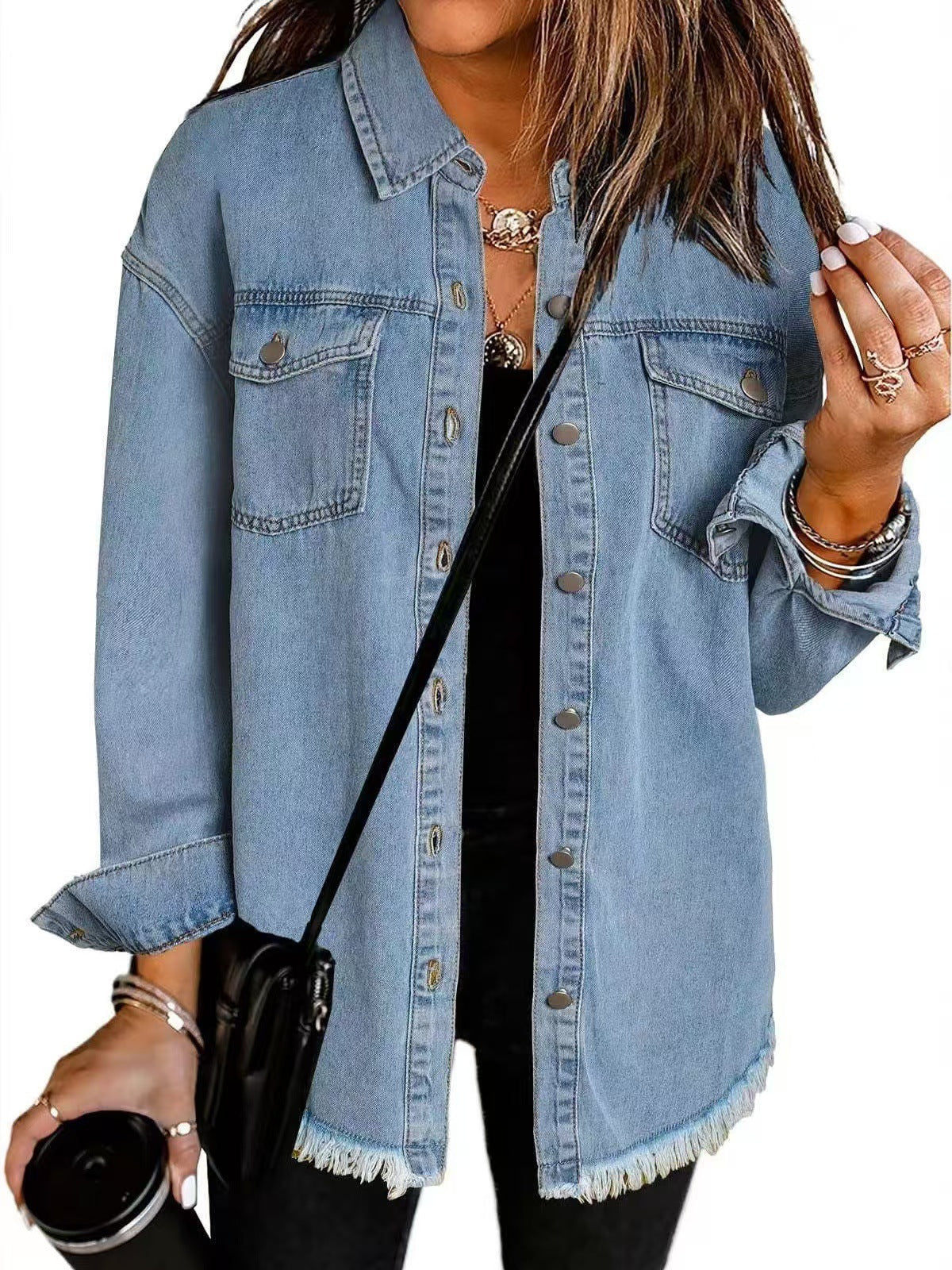 Madeline classic relaxed blue denim jacket with timeless wash, effortless everyday layering piece