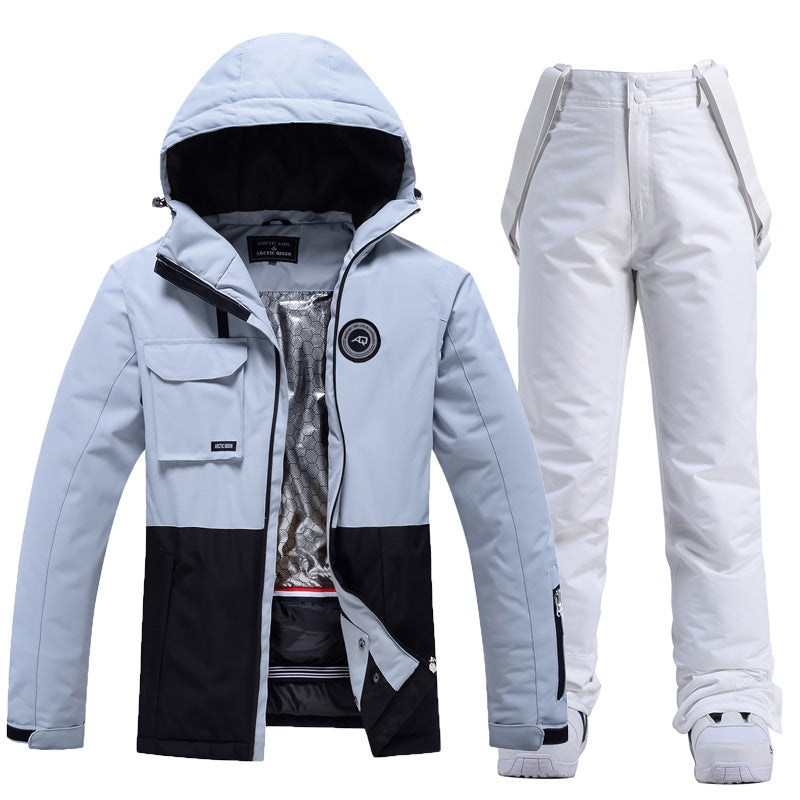 Women's two-piece ski suit tailored fit, water-resistant windproof jacket and pants, sleek alpine style