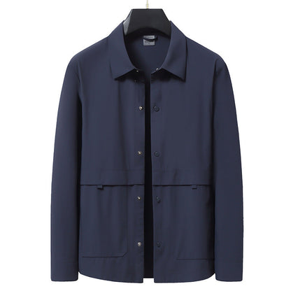 Ascot Shell lightweight nylon windbreaker jacket with classic collar and water-resistant finish