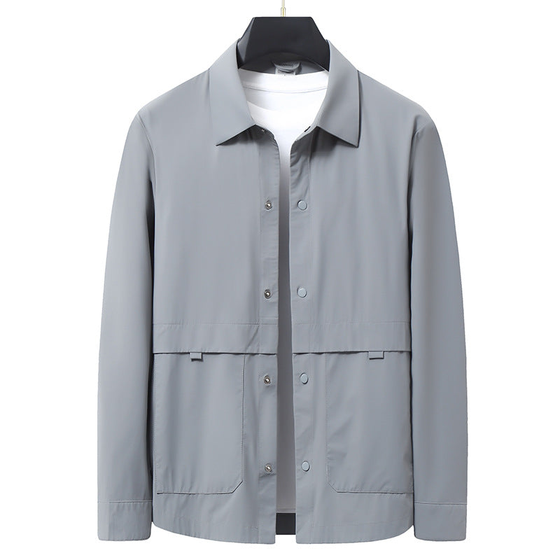 Ascot Shell lightweight nylon windbreaker jacket with classic collar and water-resistant finish