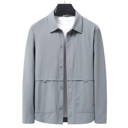 Ascot Shell lightweight nylon windbreaker jacket with classic collar and water-resistant finish