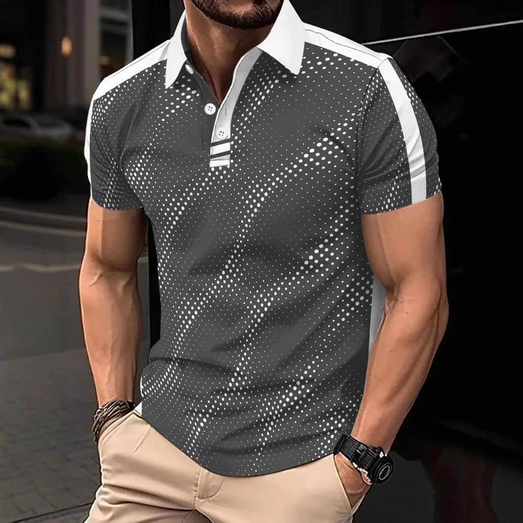 Men's slim fit polo shirt breathable cotton blend graphic pattern sporty stripes Nordisk Flair style