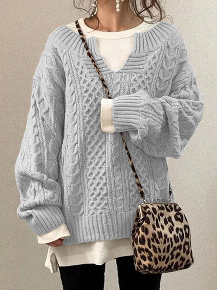 Sophie elegant wool knit sweater in classic style with premium soft breathable wool blend for layering