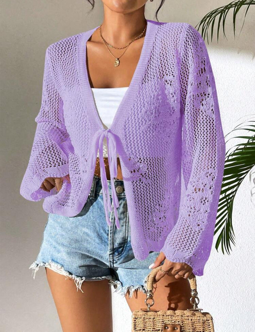 Women's lightweight open-front knit cardigan loose fit breathable cotton blend for everyday casual style