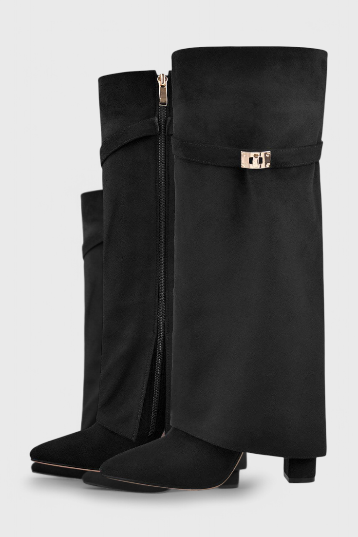 Raya sleek black everyday boots with streamlined silhouette and leg-lengthening slim design