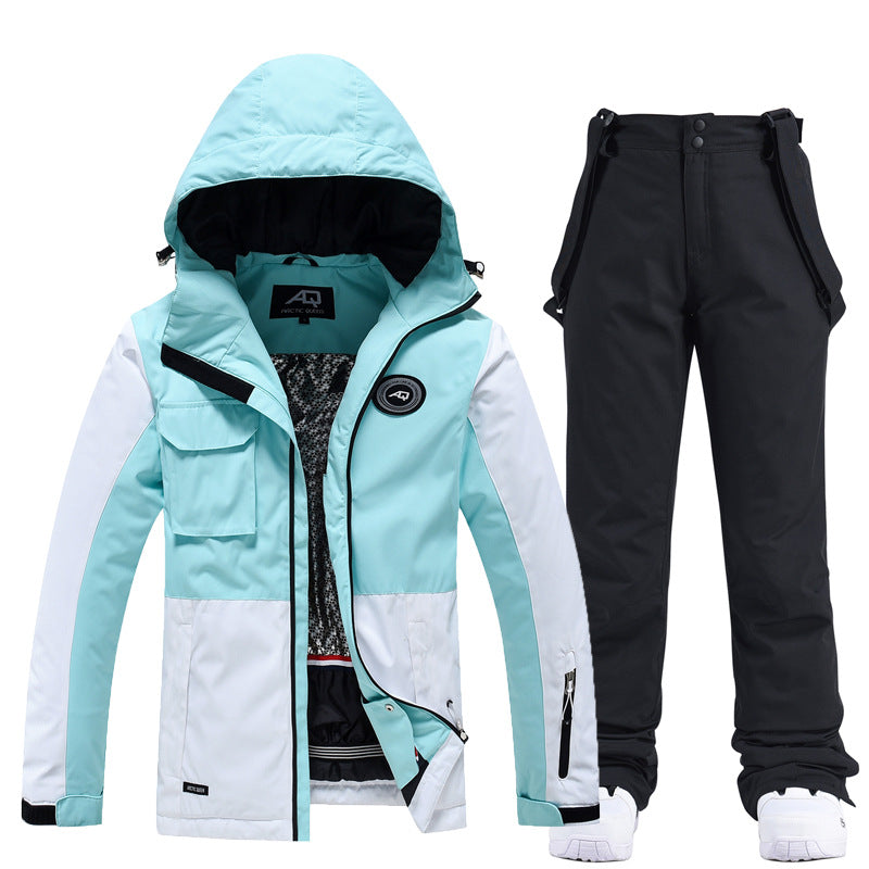 Women's two-piece ski suit water-resistant windproof jacket and pants tailored fit for slopes