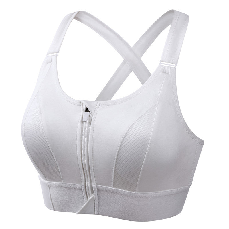 Darla zip-front comfort bra with wide straps, full support and easy-on front zipper closure