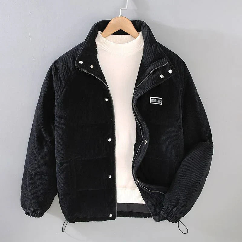 Men's brown classic corduroy jacket with timeless cut and premium soft-touch fabric