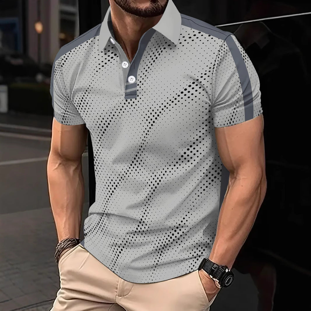 Men's slim fit polo shirt breathable cotton blend graphic pattern sporty stripes Nordisk Flair style