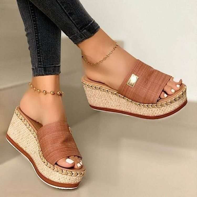 Women's wedge sandals Palmer style with feminine lift design and comfortable block sole support