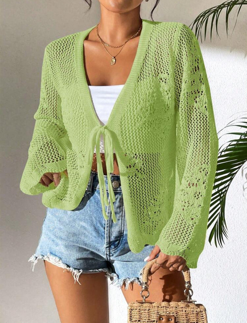 Women's lightweight open-front knit cardigan loose fit breathable cotton blend everyday casual style