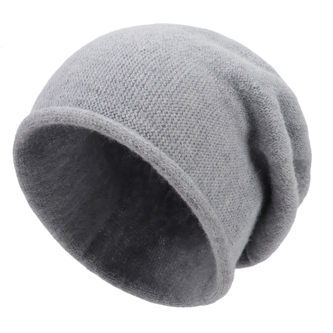Slouchy relaxed fit casual beanie in neutral tone, cloud-soft knit with effortless everyday style