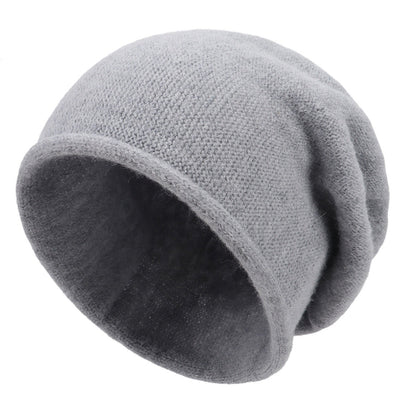 Slouchy relaxed fit casual beanie in neutral tone, cloud-soft knit with effortless everyday style