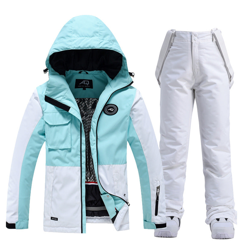 Women's two-piece ski suit tailored fit, water-resistant windproof jacket and pants for slopes
