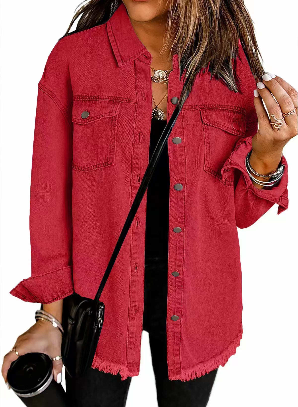 Madeline classic relaxed blue denim jacket with timeless wash, versatile everyday layering piece