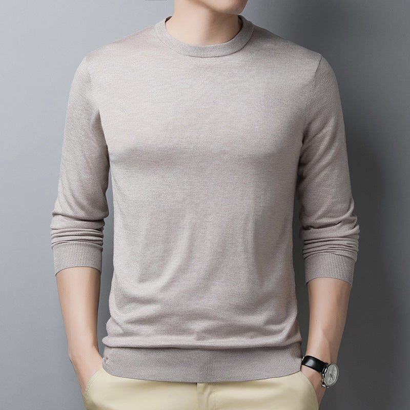 Men's slim fit long sleeve tee in silk-wool blend with ribbed neck and cuffs, Nordisk Flair style
