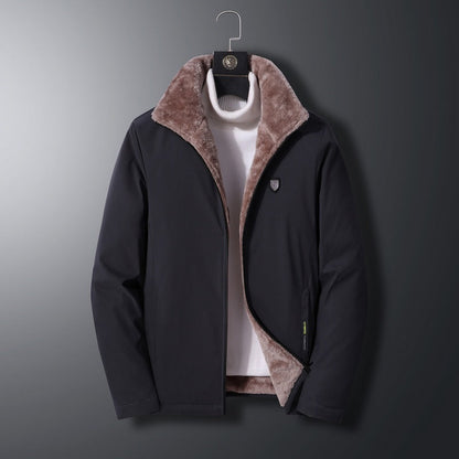 Men's hip-length parka jacket water-resistant faux fur-lined modern fit winter coat