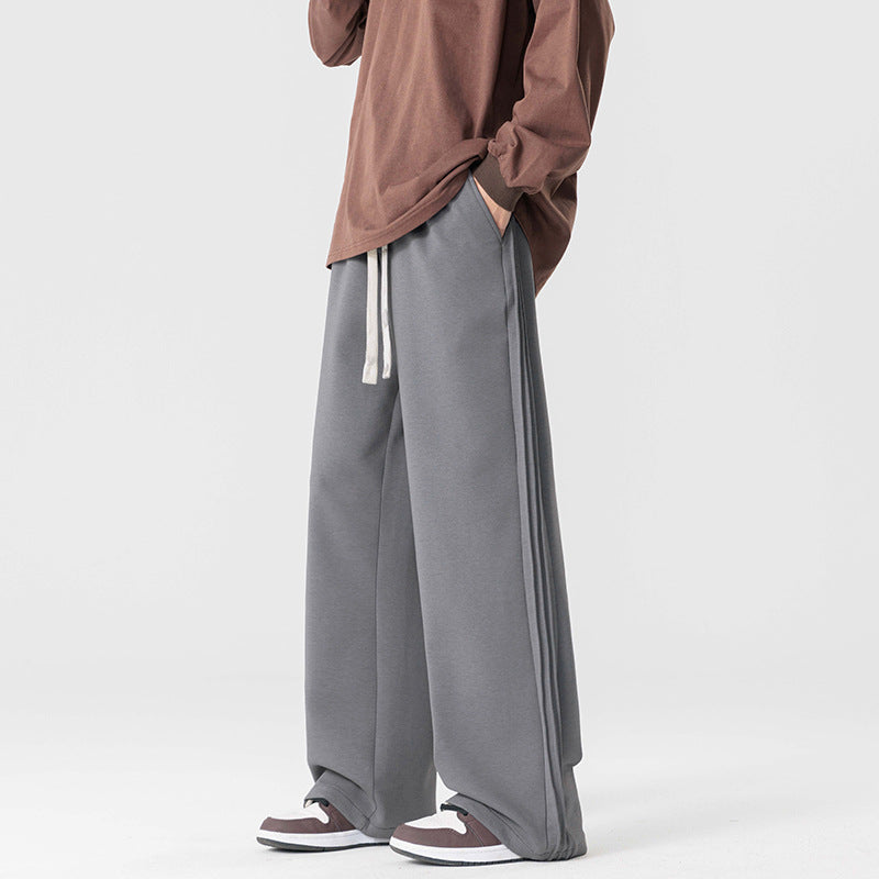 Kovalé unisex wide-leg cotton sweatpants relaxed fit hemmed bottoms minimalist style