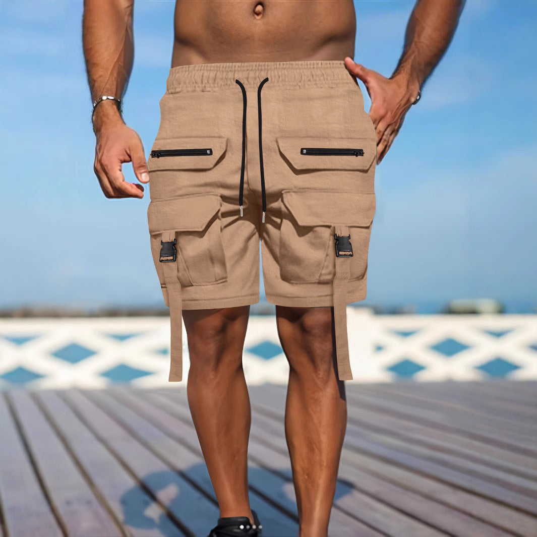 Men's Utility Shorts Regular Fit Cotton Blend Multi Pocket Cargo Style For Rugged Outdoors