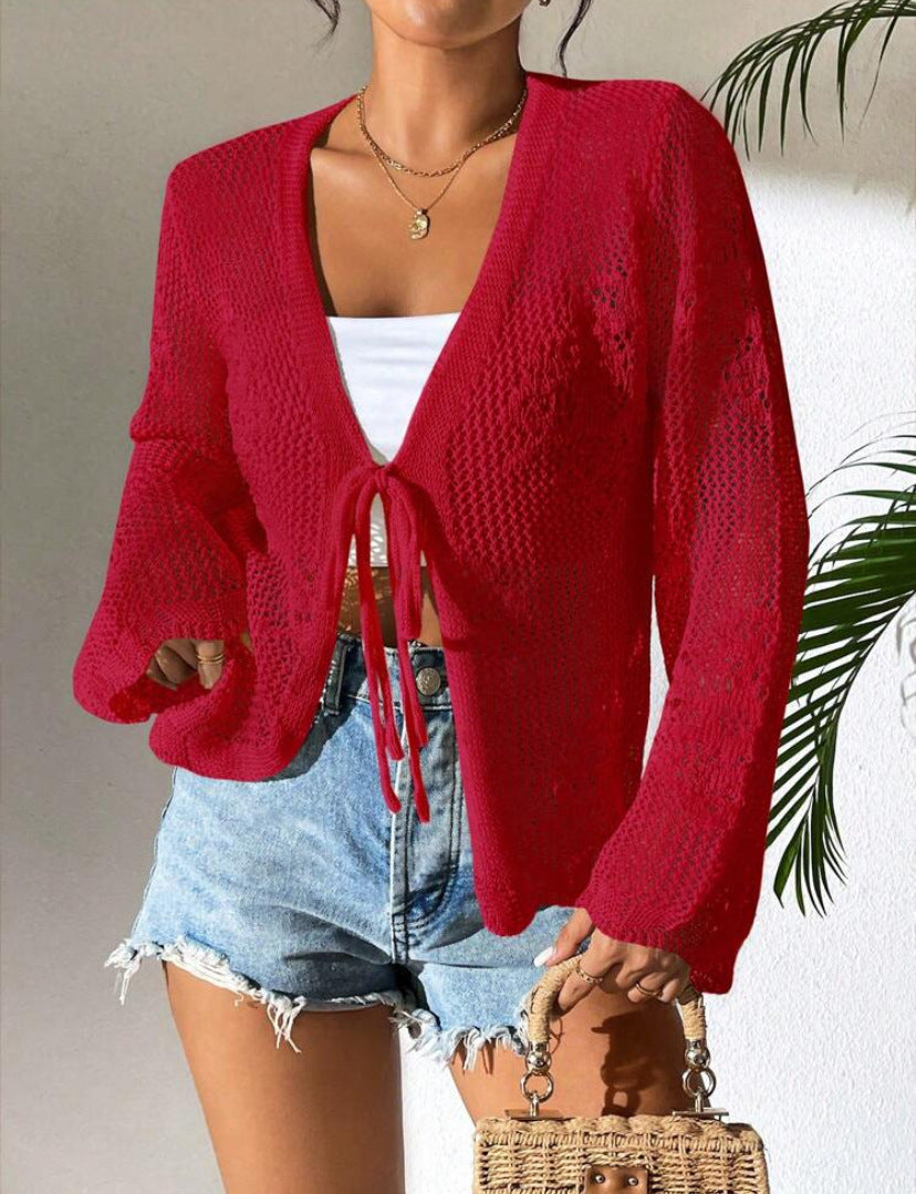 Women's lightweight open-front knit cardigan loose fit breathable cotton blend for everyday casual style