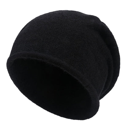 Relaxed fit slouchy beanie in neutral tones, cloud-soft knit texture for effortless casual everyday style