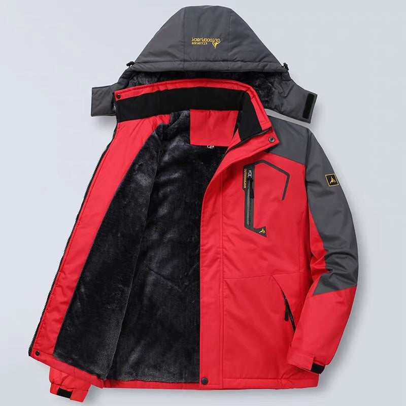 Men's waterproof hooded jacket regular fit wind resistant navy blue with zip pockets Nordisk Flair