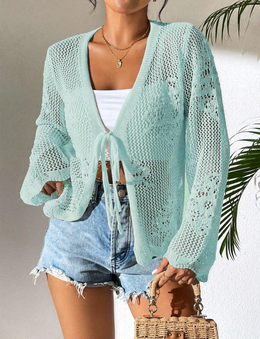 Women's lightweight open-front knit cardigan loose fit breathable cotton blend for everyday casual style