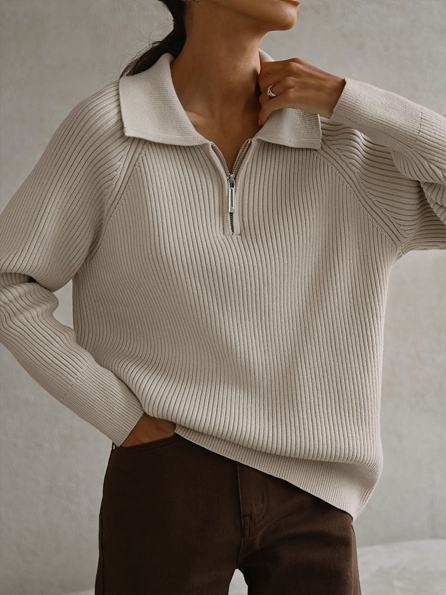 Everly™ relaxed-fit sweater in soft neutral tone with breathable fabric and flattering silhouette