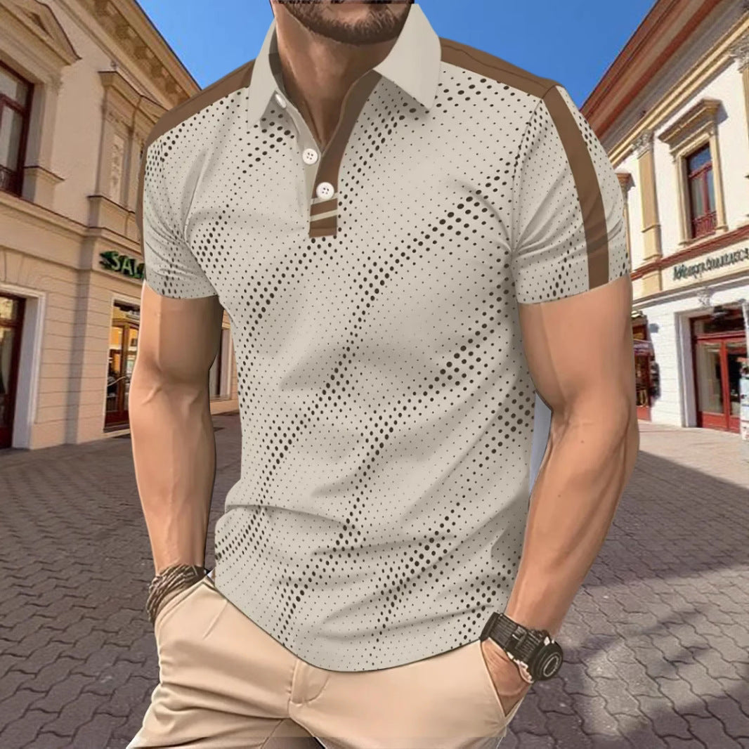 Men's slim fit polo shirt breathable cotton blend graphic pattern sporty stripes Nordisk Flair style