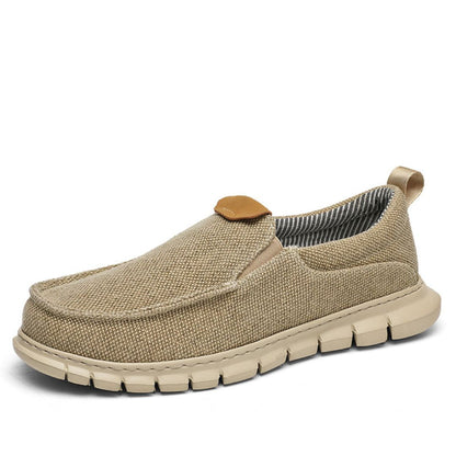 Oliver Casual Slip-Ons breathable mesh knit shoes in neutral tone, lightweight everyday sneaker