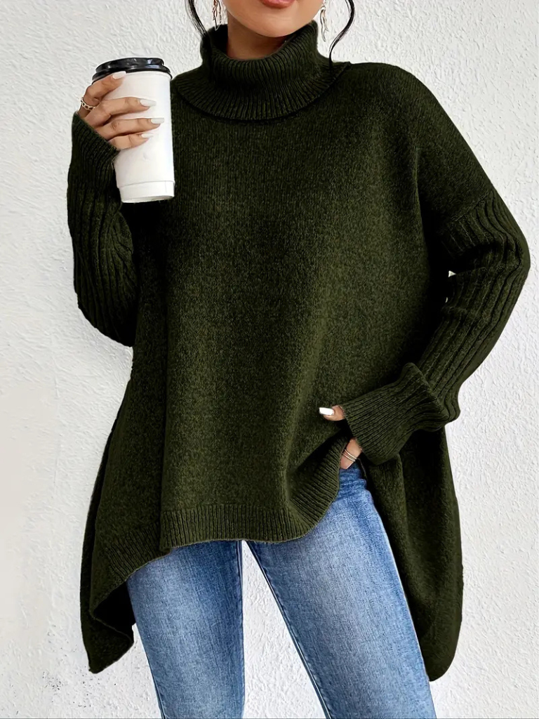 Hazel elegant long sleeve sweater soft breathable flattering silhouette timeless cozy style
