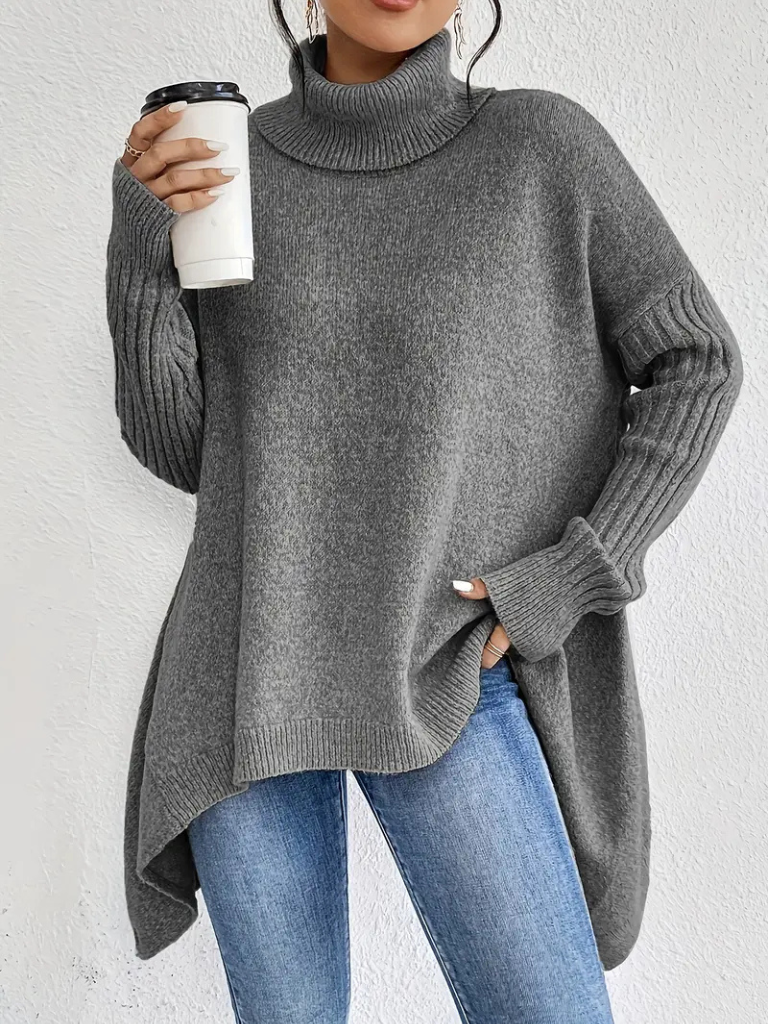 Hazel elegant long sleeve sweater soft breathable flattering silhouette everyday style