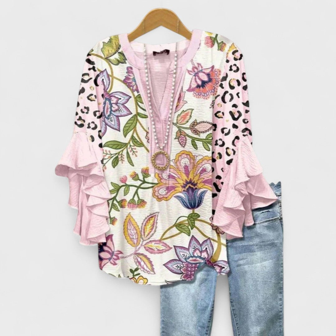 Lightweight day blouse in soft hues, feminine cut with delicate detailing for effortless everyday style