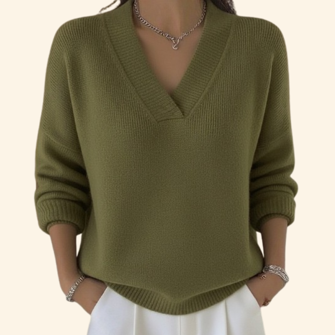 Soft V-neck blouse with lightweight drape, flattering cut, and breathable fabric for effortless everyday elegance
