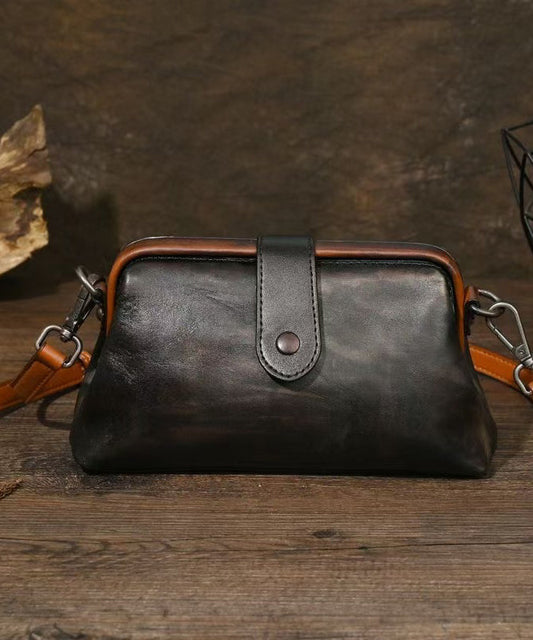 Sac messager en cuir de veau solide et durable couleur chocolat biologique - Wavlynn