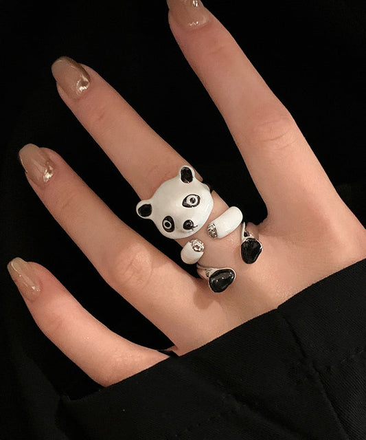 Bagues panda originales en cuivre émaillé - Wavlynn