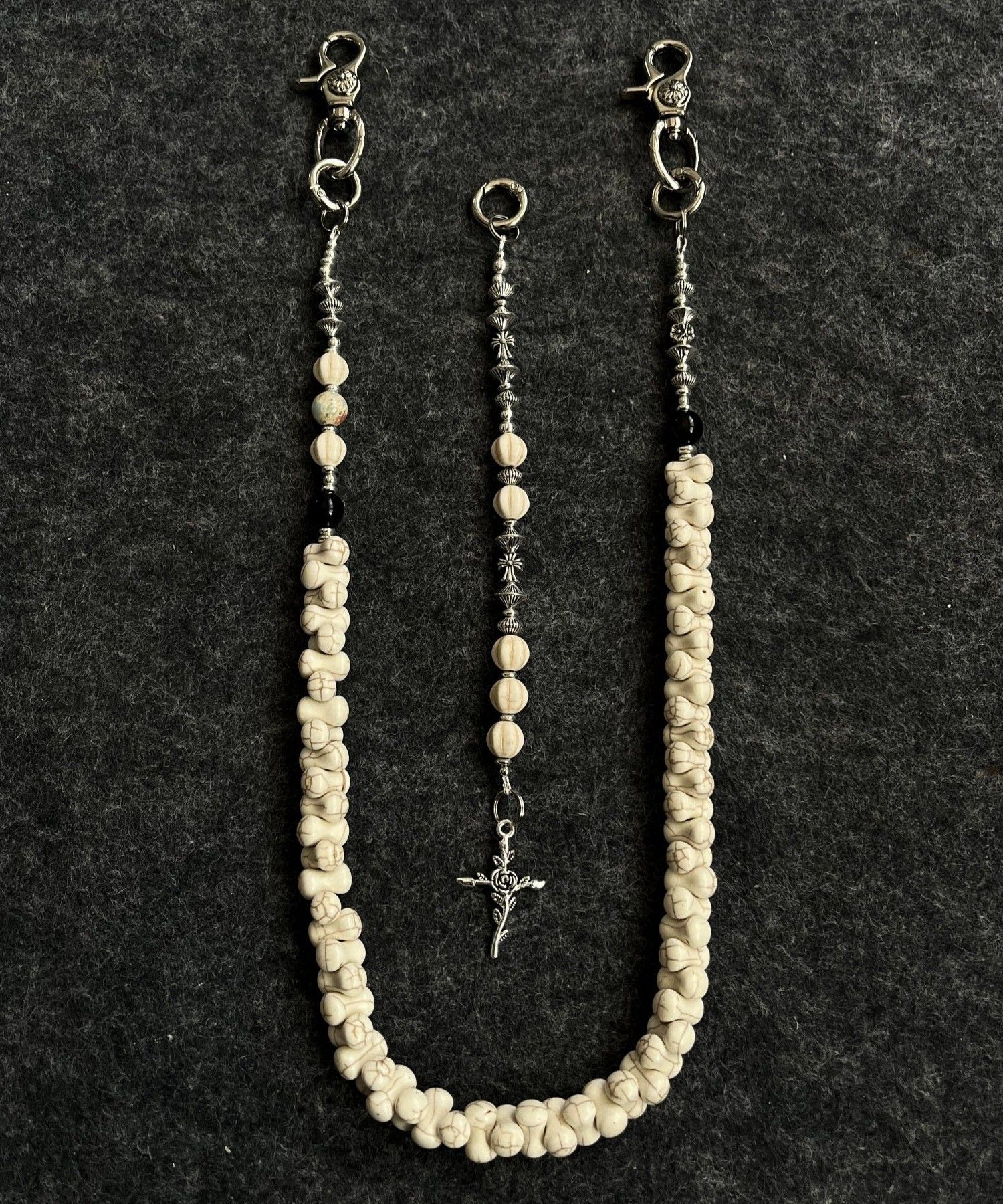 Chaîne de taille en soie et métal avec perles et perles, design original - Wavlynn