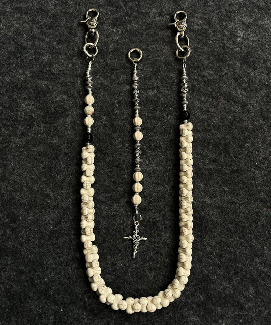 Chaîne de taille en soie et métal avec perles et perles, design original - Wavlynn