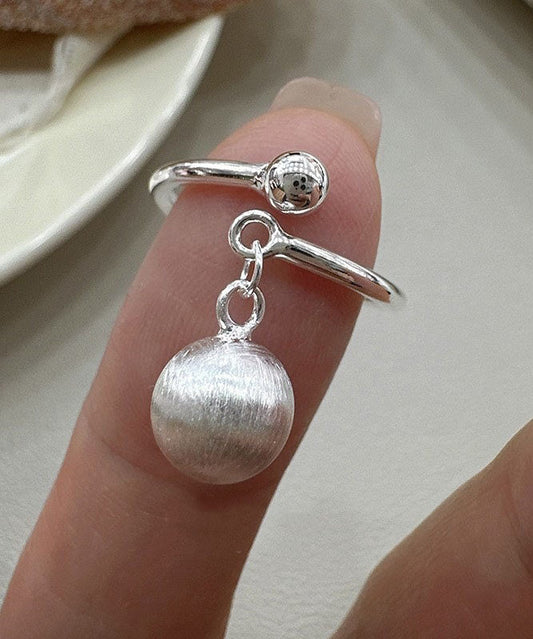 Anneaux ouverts à pompon boule en fil de soie et argent sterling. - Wavlynn