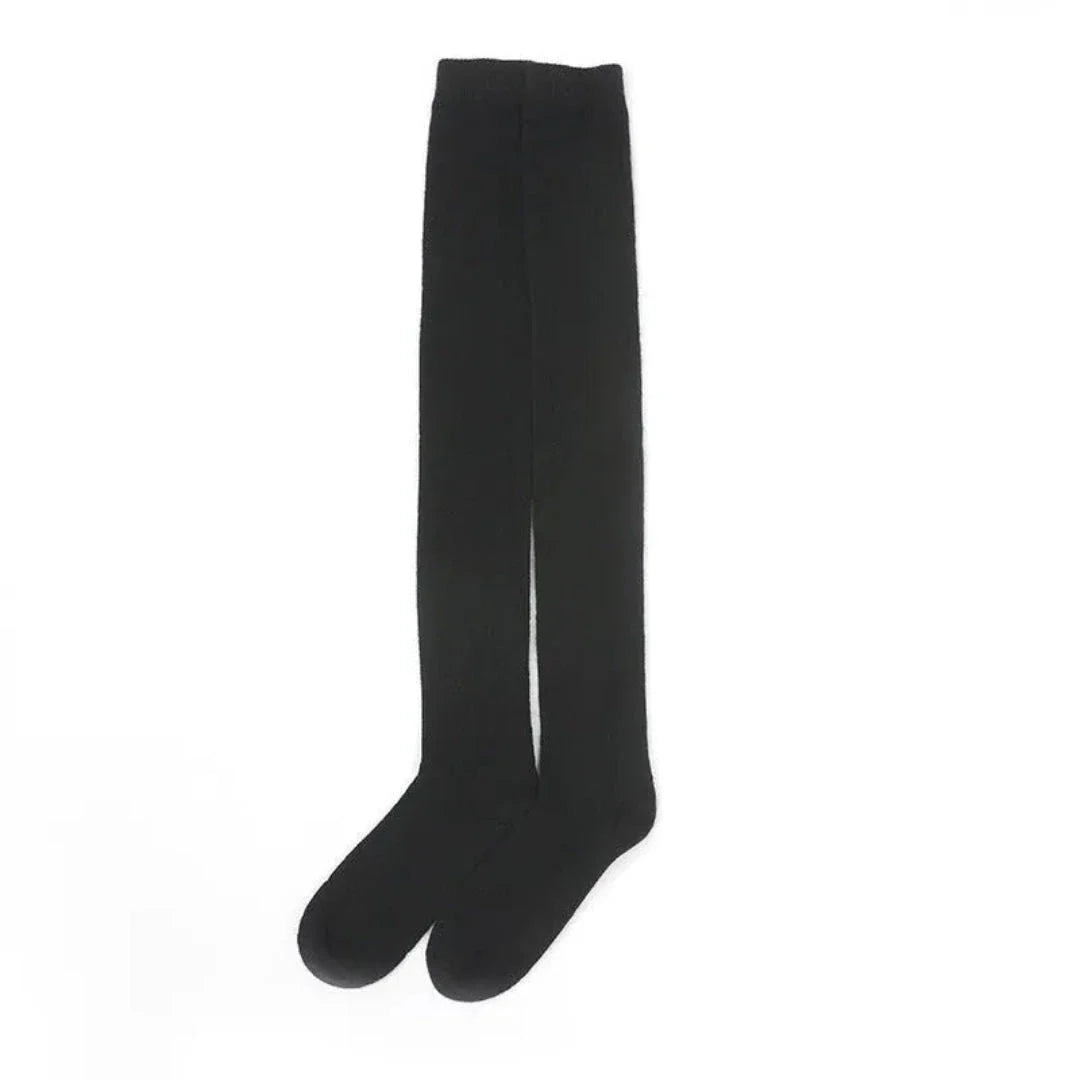 Women's over-the-knee cashmere blend socks with stretchy ribbed cuff for cozy elegant warmth