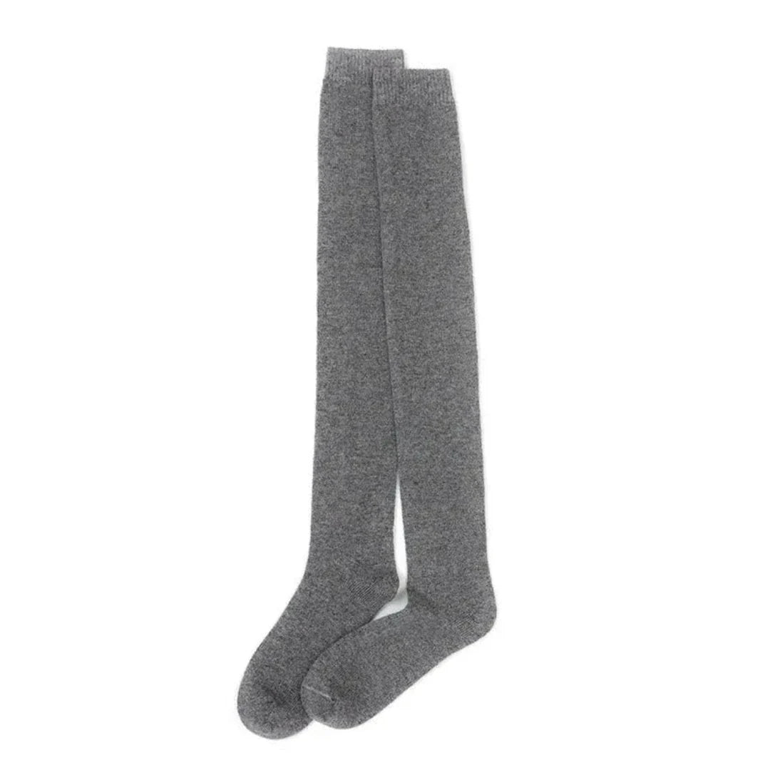 Women's over-the-knee cashmere blend socks with stretchy ribbed cuff for elegant warmth
